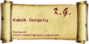 Kabók Gergely névjegykártya