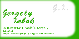 gergely kabok business card