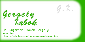 gergely kabok business card